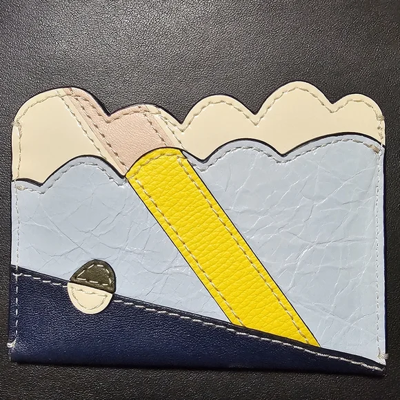 TORY BURCH Card Case Multicolor Leather Enamel Card Holder - Picture 10 of 12